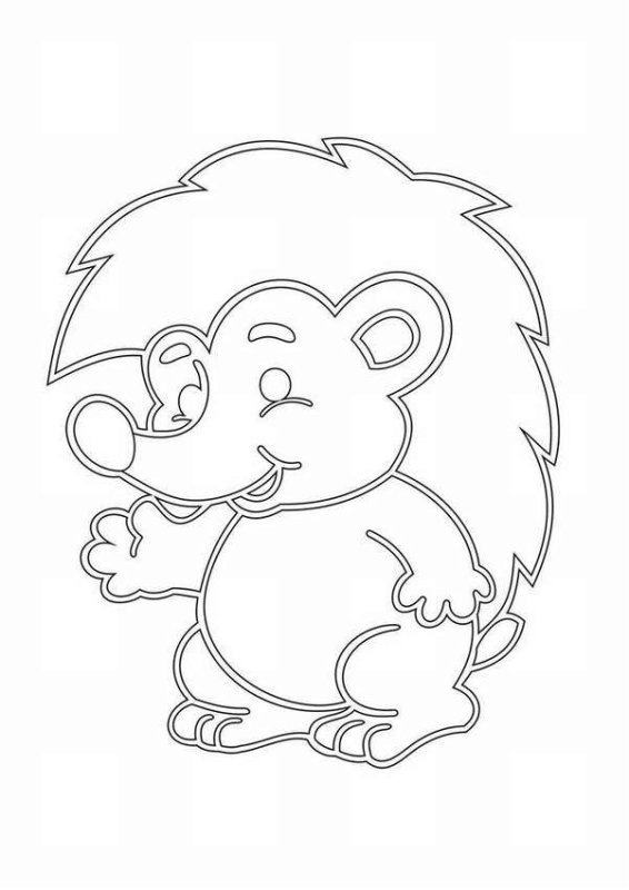 Ежик трафарет для вырезания