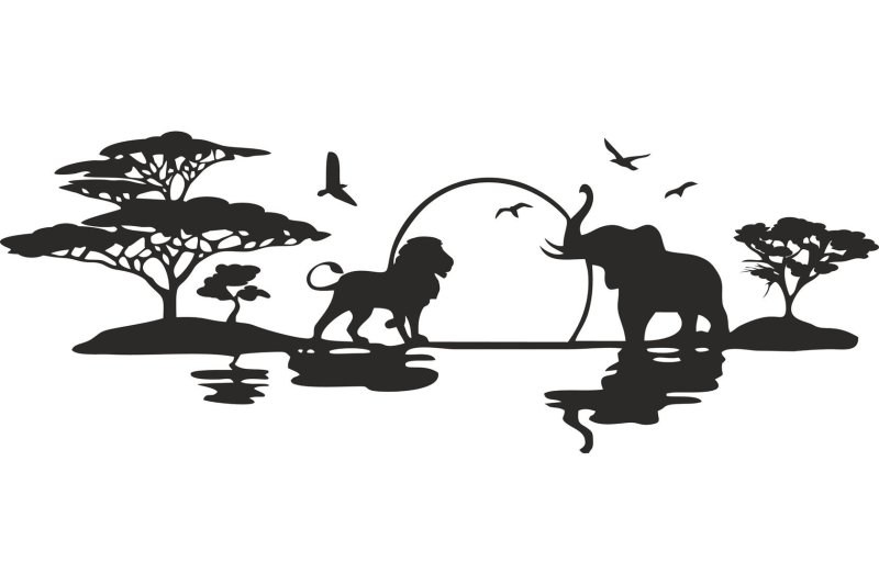 Трафареты для стен животные