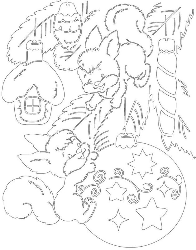 Трафареты вытынанок к новому году