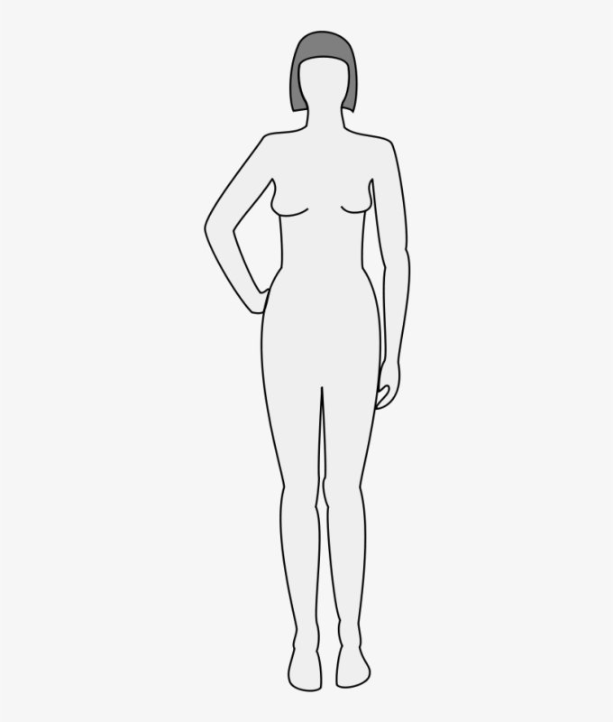 Женский силуэт для моделирования одежды