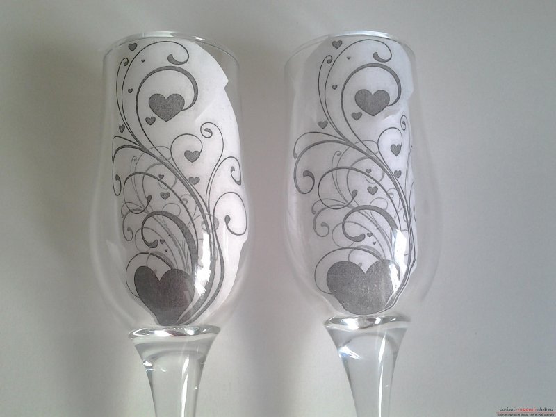 Трафареты для бокалов на свадьбу
