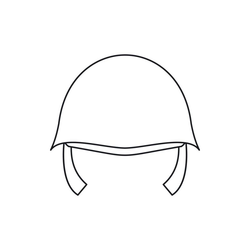 Каска раскраска для детей Военная