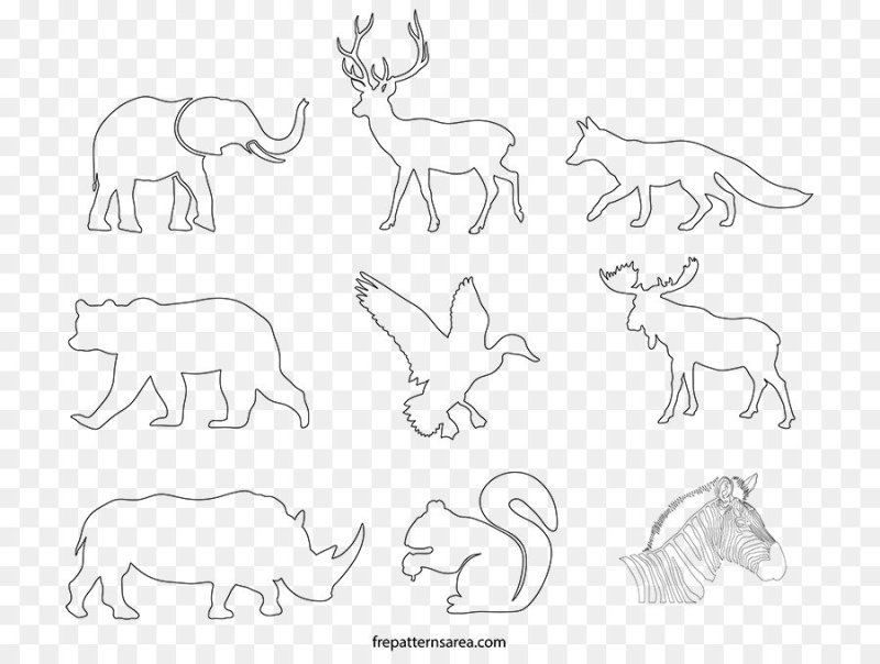 Трафареты диких животных для рисования