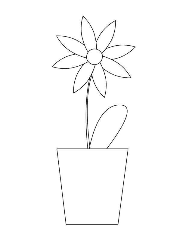 Трафарет ваза с цветами