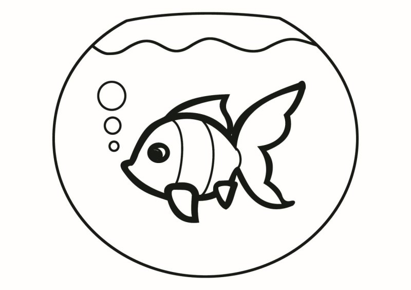 Раскраска аквариум с рыбками