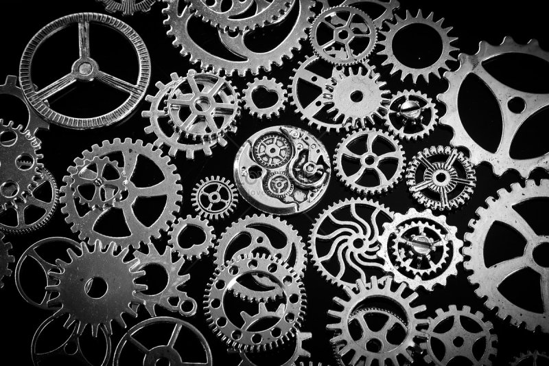 Шестеренки металлический фон скетч