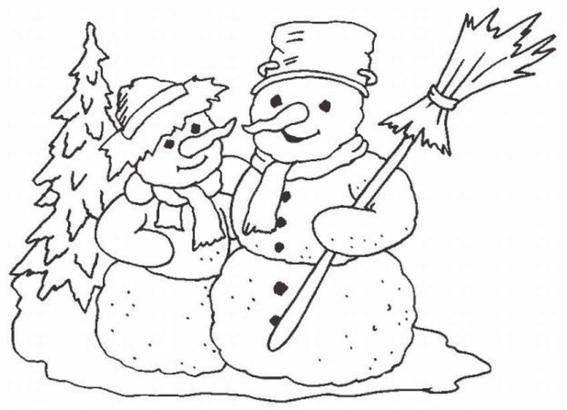 Снеговик раскраска
