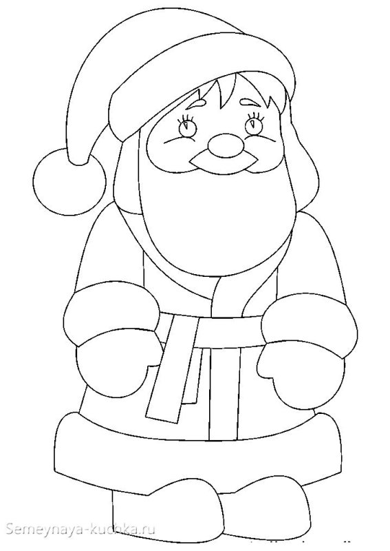 Дед Мороз трафарет для рисования