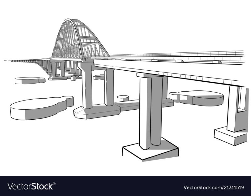 Крымский мост рисунок карандашом