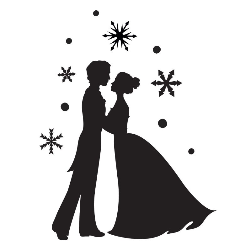 Принц и принцесса силуэт