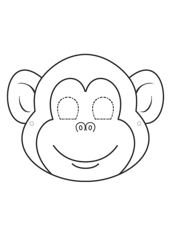 Маска обезьянки для детей