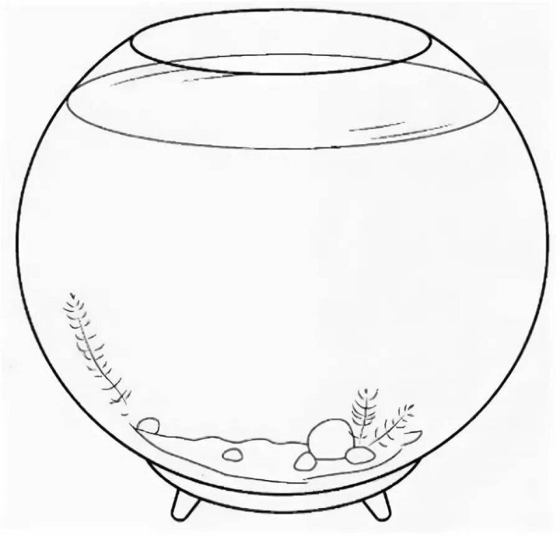 Раскраска аквариум с рыбками