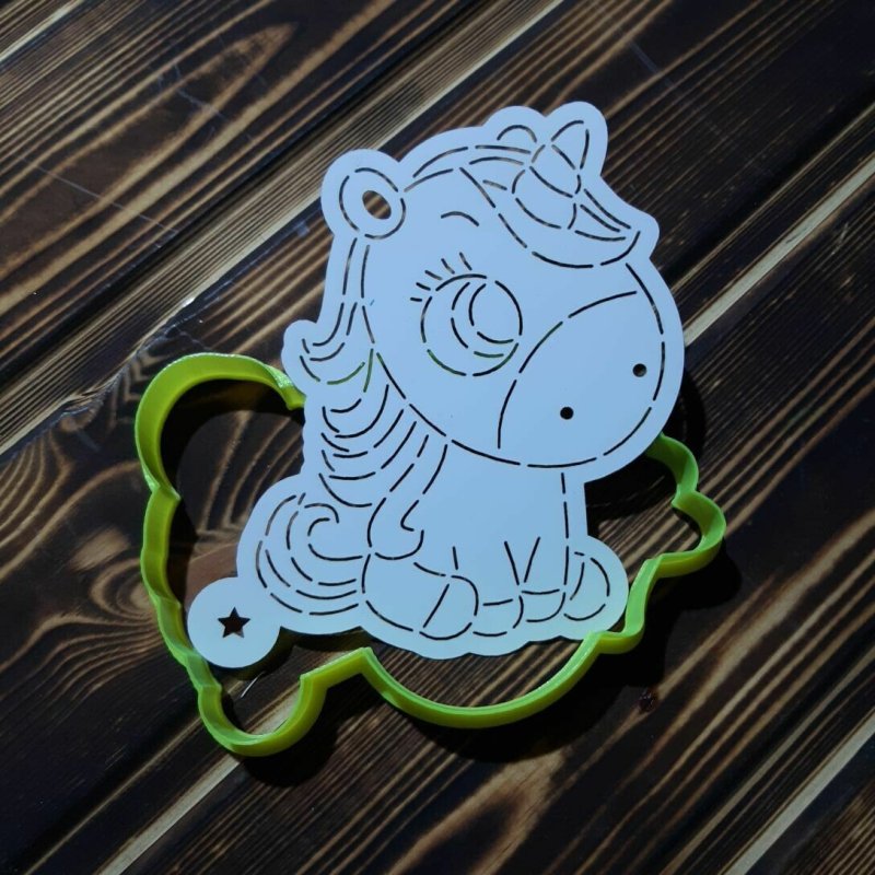 Единорожка трафарет для пряников