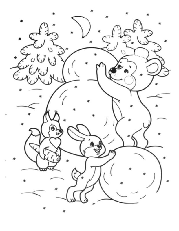 Зимние раскраски для детей