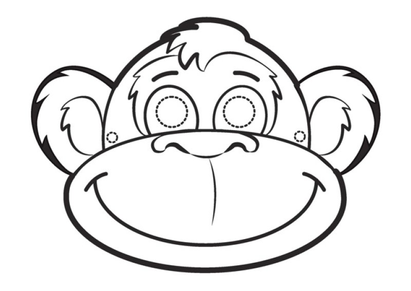 Раскраска маски животных для детей