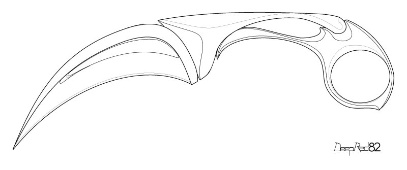 Керамбит из стандофф 2 3д ручкой
