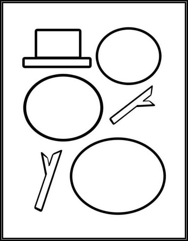 Снеговик заготовка для аппликации