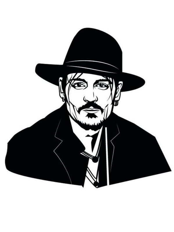 Джонни Депп силуэт