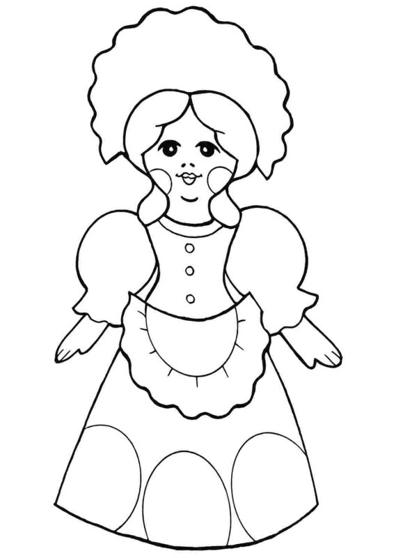 Дымковская роспись Барыня раскраска