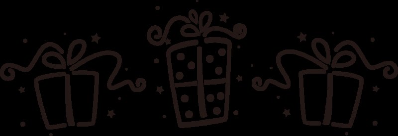 Подарок контурный рисунок