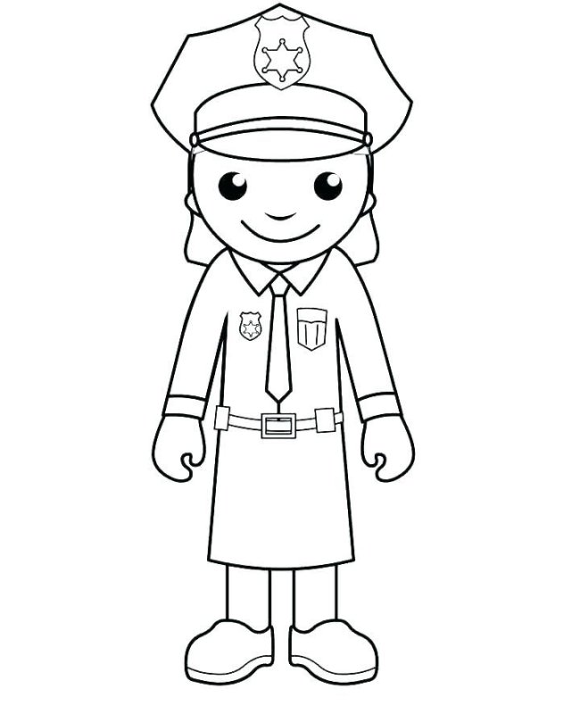 Милиционер раскраска для детей