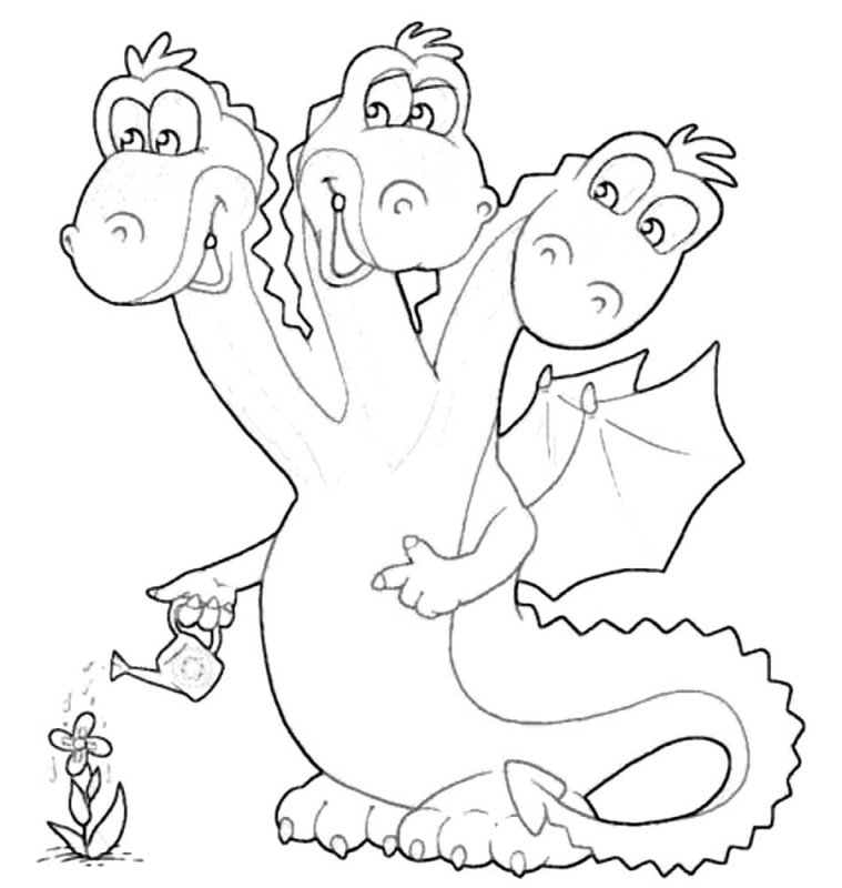 Змей Горыныч раскраска для детей