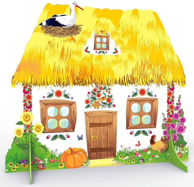 Украинская хата Мазанка рисунок