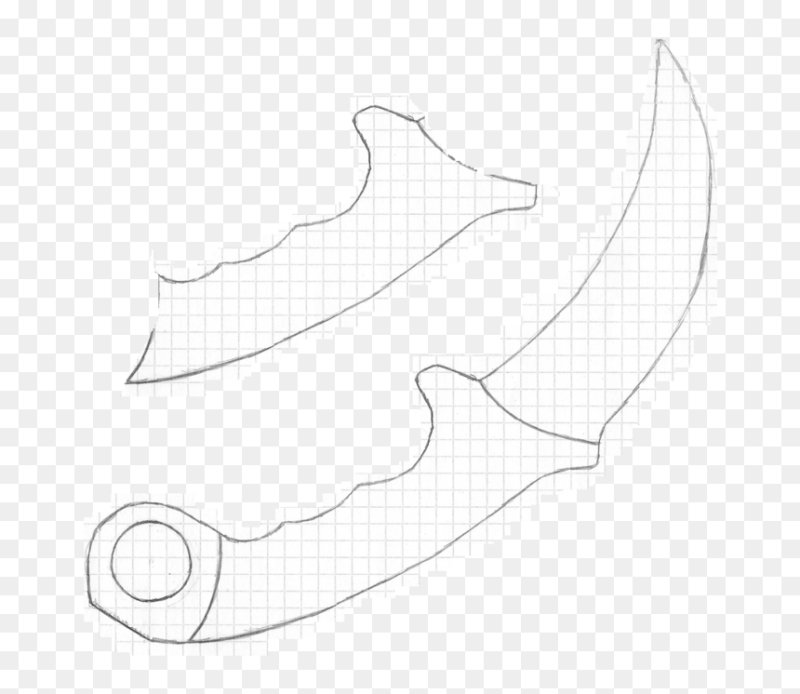 Чертёж ножа керамбит из стандофф 2