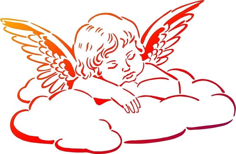 Трафарет ангелочка