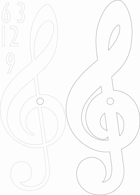 Скрипичный ключ рисунок карандашом