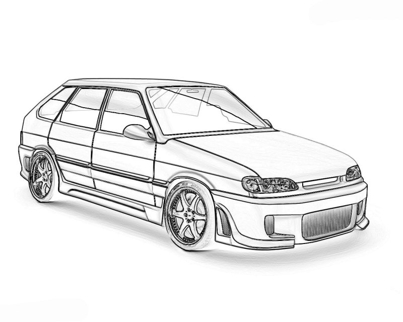 Раскраска ВАЗ 2114 Лада Приора