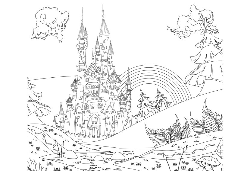 Раскраска замок