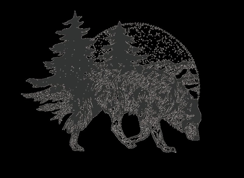 Графический рисунок волка