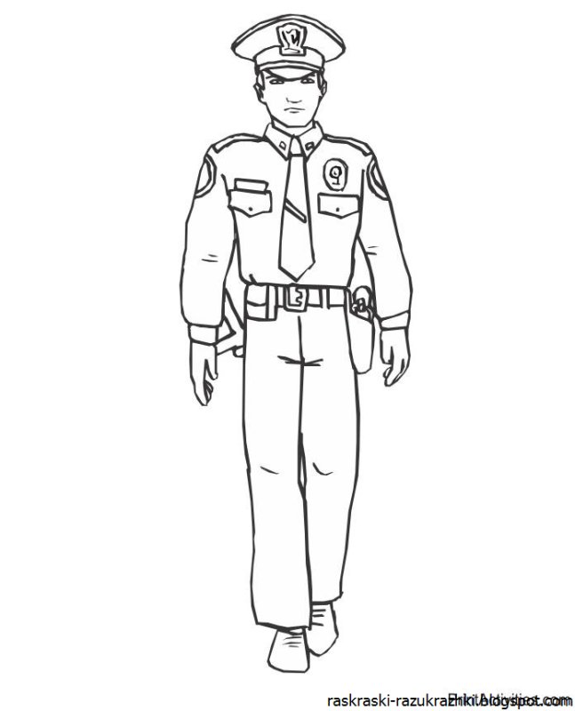 Полиция раскраска для детей