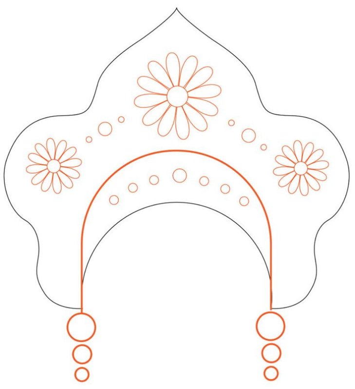 Русский орнамент кокошник царевны