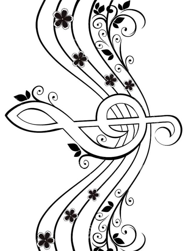 Скрипичный ключ раскраска для детей