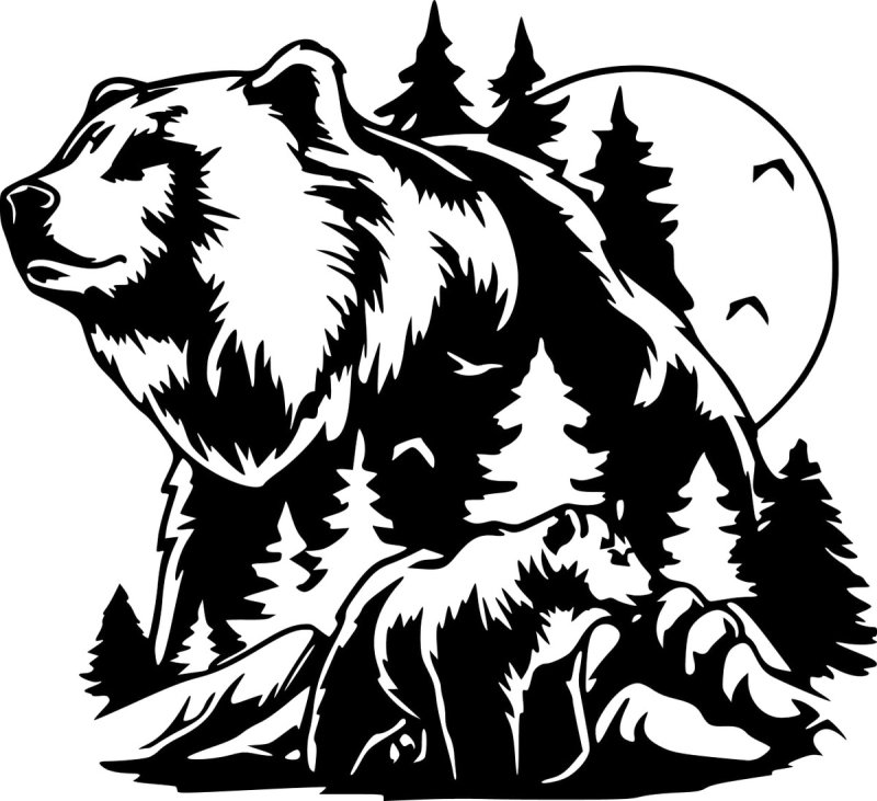 Силуэт медведя