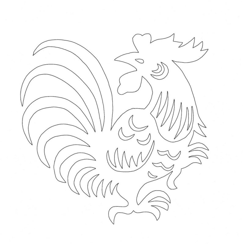 Петушок трафарет