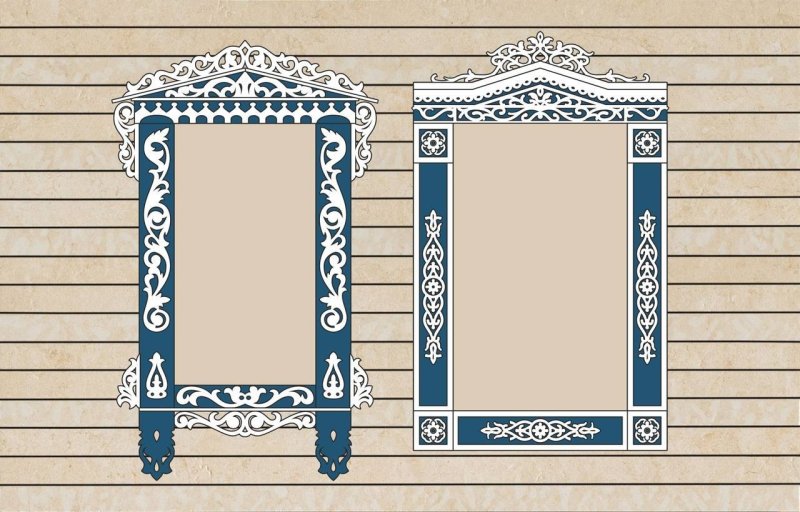 Резные оконные рамы вектор