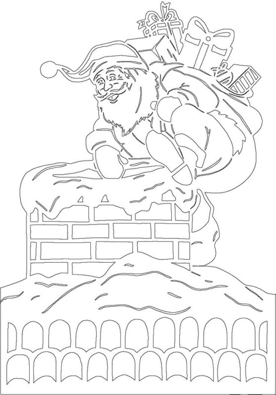 Вытынанки Санта Клаус