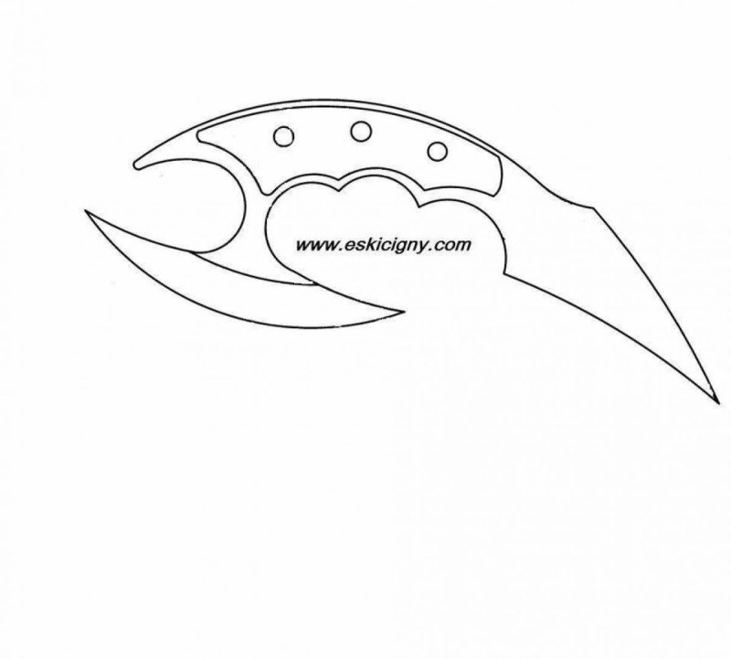 Чертёж ножа керамбит из стандофф 2