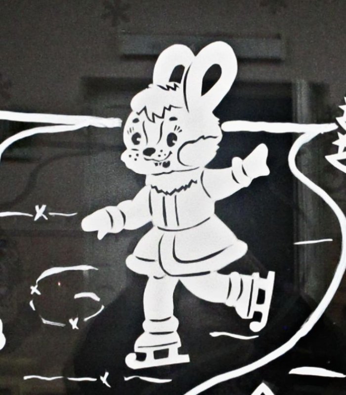 Новогодний заяц на окно