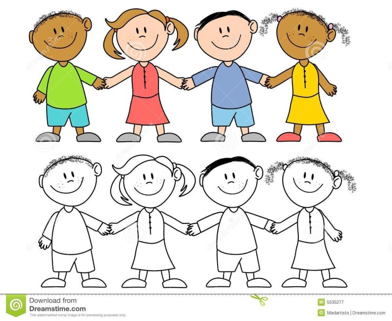 Человечки держатся за руки