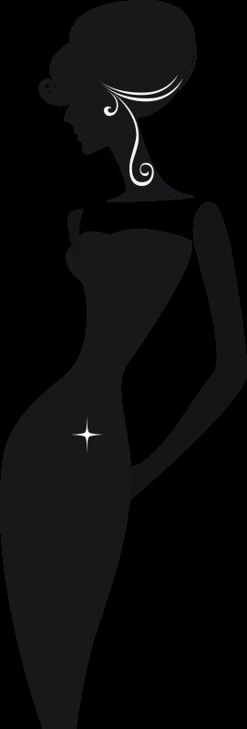 Женский силуэт черный
