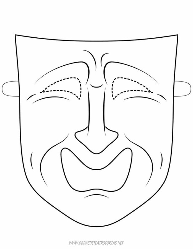 Театральная маска раскраска