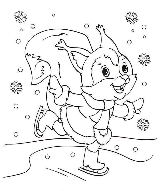 Зимняя раскраска