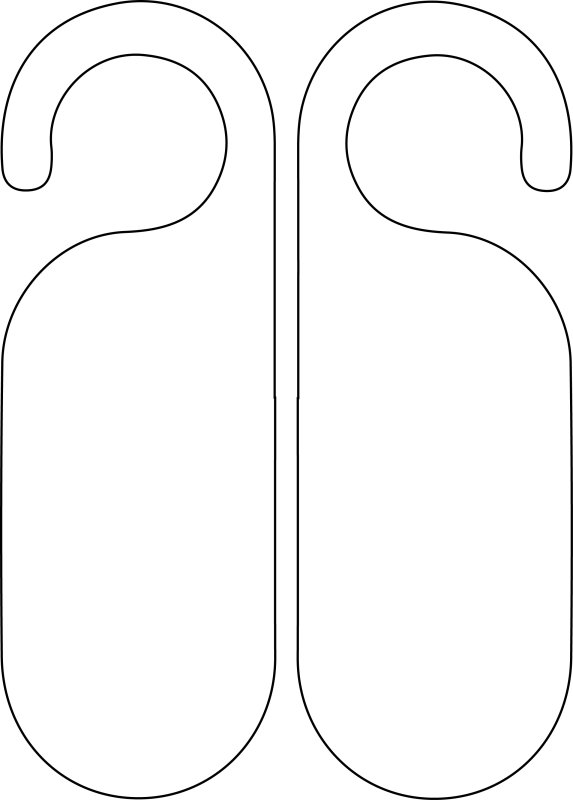 Макет дверной таблички на ручку
