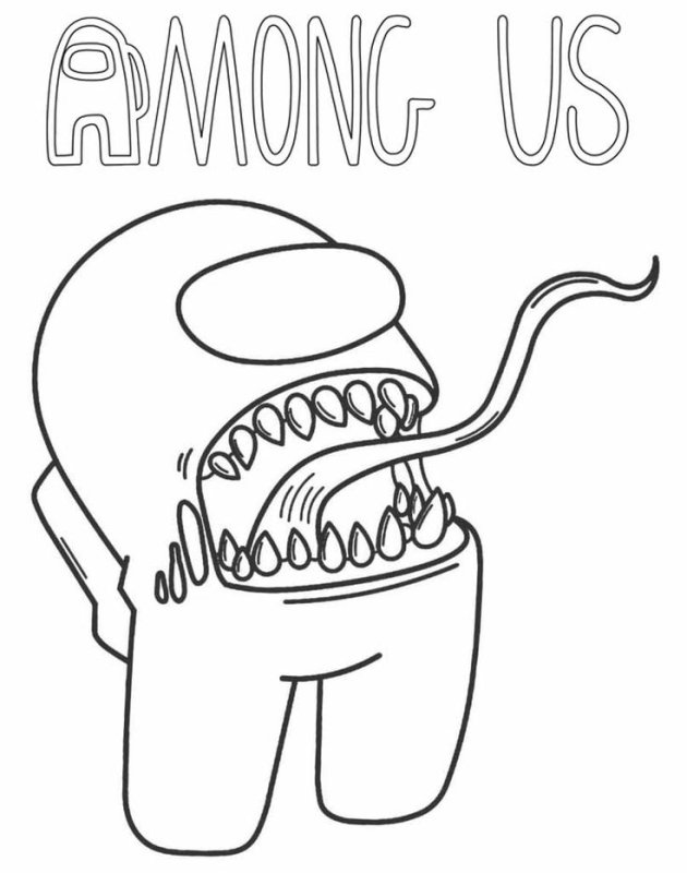 Раскраска амонг АС предатель Веном