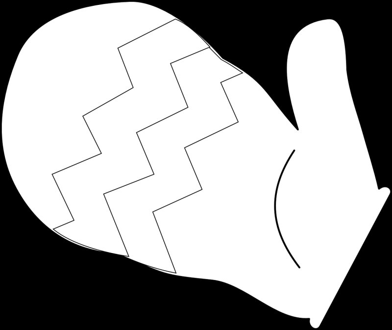 Раскраска варежка контур