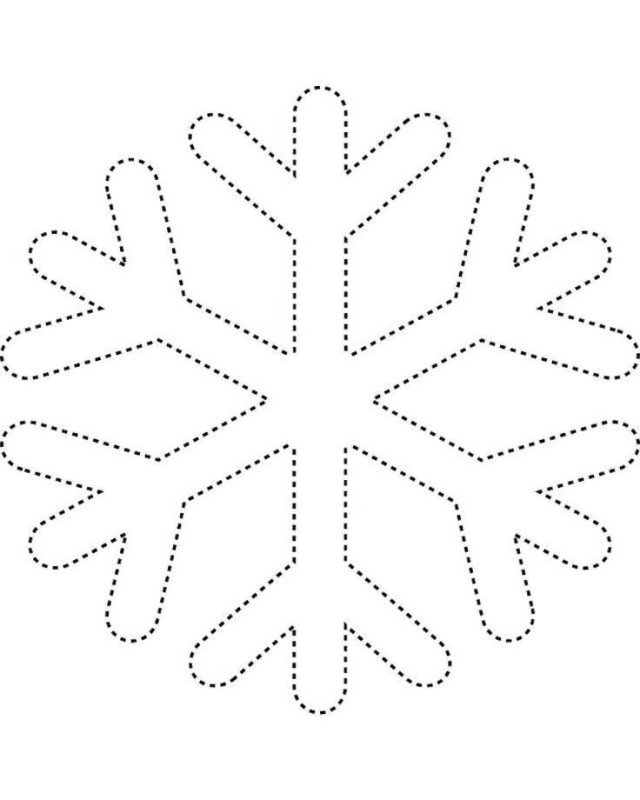 Снежинка трафарет для вырезания